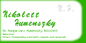 nikolett humenszky business card